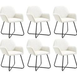 Pack de 6 sillas Kervin con reposabrazos tela 84x61x61 cm