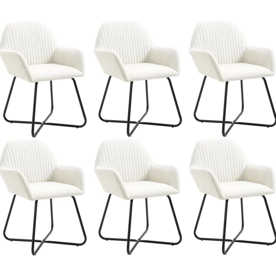Pack de 6 sillas Kervin con reposabrazos tela 84x61x61 cm