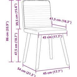 Pack de 2 sillas Koika con respaldo acolchado 86x45x54 cm