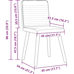 Pack de 2 sillas Koika con respaldo acolchado 86x45x54 cm