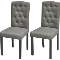 Pack de 2 sillas Kui tapizado tela gris 95x42x51,5 cm
