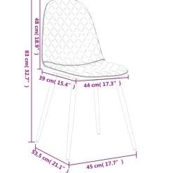 Pack de 4 sillas Legance tapizado acolchado 83x45x53,5 cm