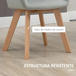 Pack de 2 sillas Luna Homcom con reposabrazos 80x54x57 cm