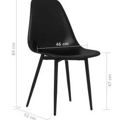 Pack de 4 sillas Marck patas de metal blanco 84x46x52 cm
