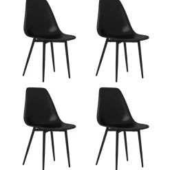 Pack de 4 sillas Marck patas de metal blanco 84x46x52 cm