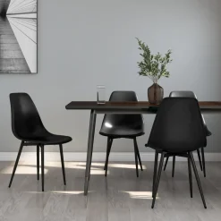 Pack de 4 sillas Marck patas de metal blanco 84x46x52 cm