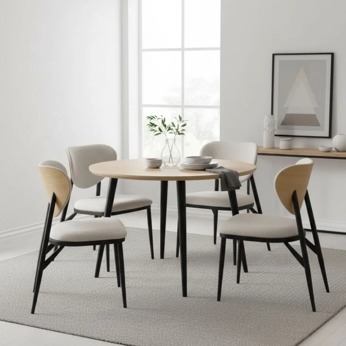 Pack de 4 sillas Moon respaldo curvado 82,5x49x66 cm
