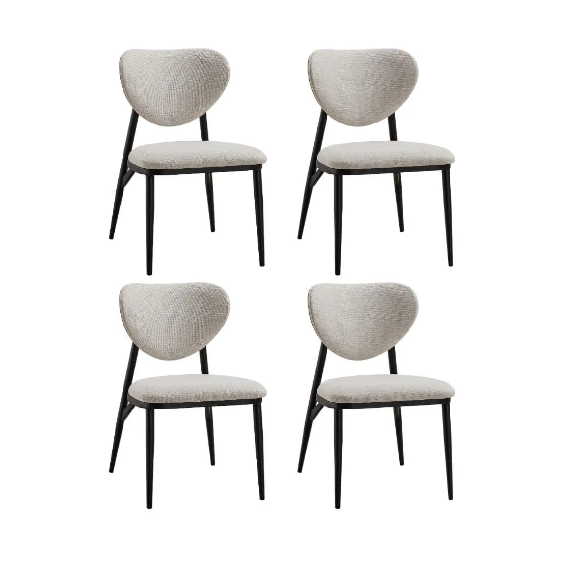 Pack de 4 sillas Moon respaldo curvado 82,5x49x66 cm