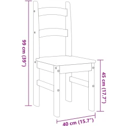 Pack de 2 sillas Moreo madera de pino 99x40x46 cm