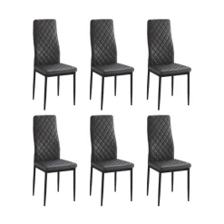 Pack de 6 sillas Mármol gris 96x40,5x49 cm