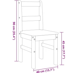 Pack de 2 sillas Panamá madera maciza pino 90x40x40 cm