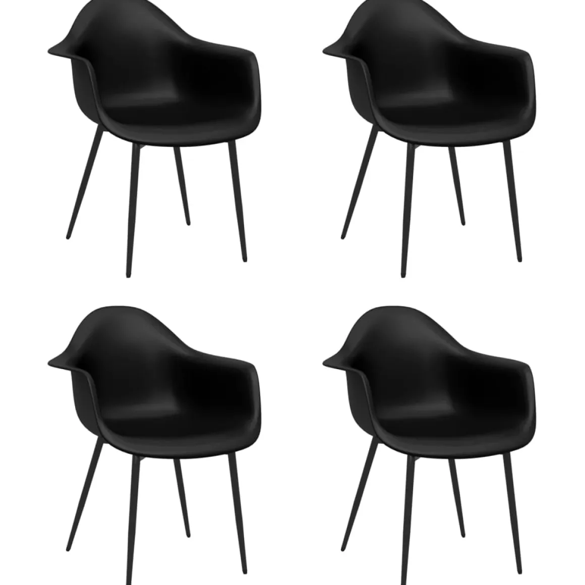 Pack de 4 sillas Sam con reposabrazos 84x64x59 cm