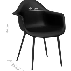Pack de 2 sillas Sam con reposabrazos blanco 84x64x59 cm