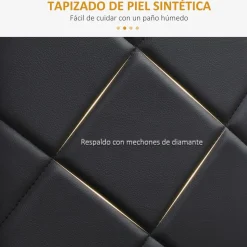 Pack de 4 sillas Satai Homcom tapizado negro 97x41x50 cm