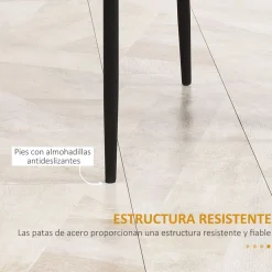 Pack de 4 sillas Satai Homcom tapizado negro 97x41x50 cm