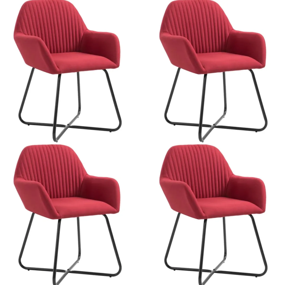 Pack de 4 sillas Valle asiento acolchado tapizado terciopelo 84x61x61 cm