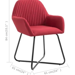 Pack de 4 sillas Valle asiento acolchado tapizado terciopelo 84x61x61 cm
