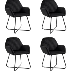 Pack de 4 sillas Vila respaldo alto tapizado terciopelo 84x61x61 cm