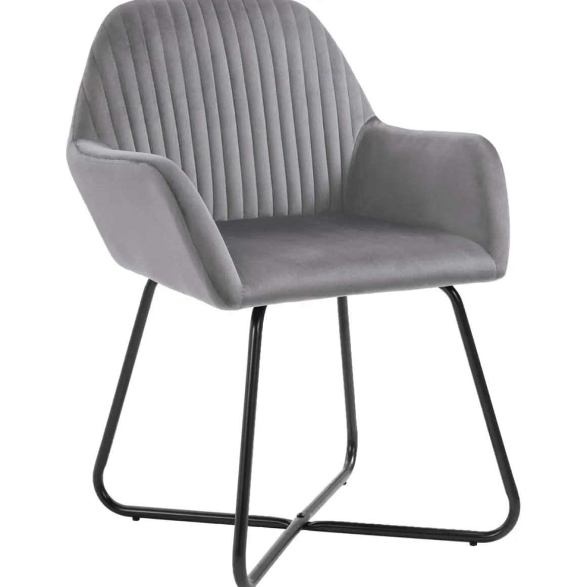 Pack de 4 sillas Vila respaldo alto tapizado terciopelo 84x61x61 cm