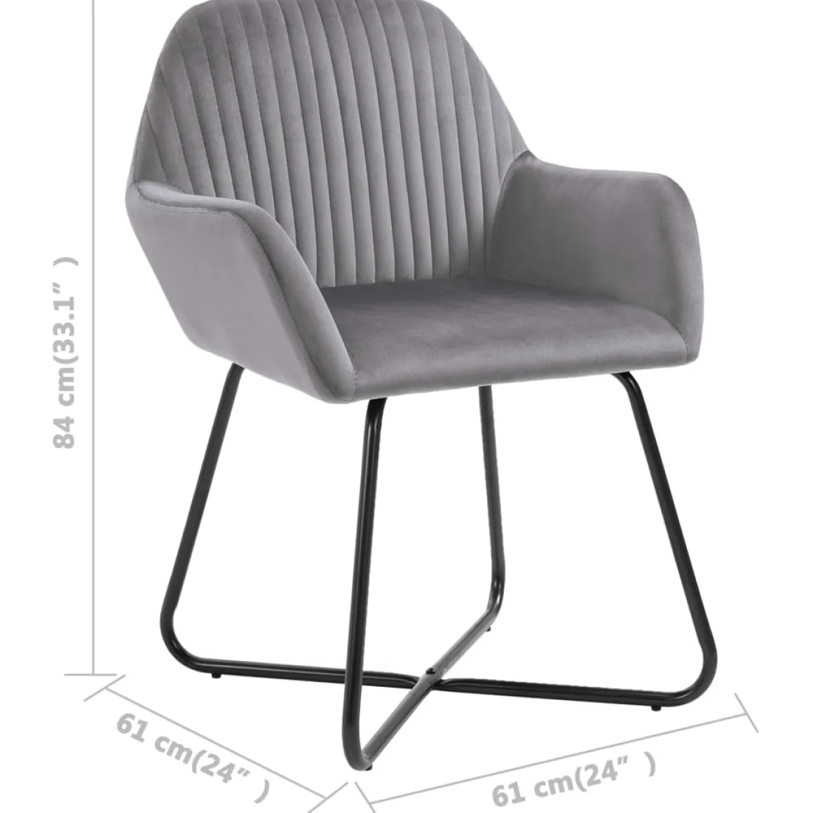 Pack de 4 sillas Vila respaldo alto tapizado terciopelo 84x61x61 cm