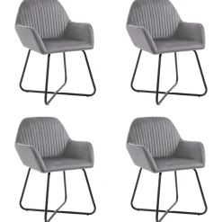 Pack de 4 sillas Vila respaldo alto tapizado terciopelo 84x61x61 cm