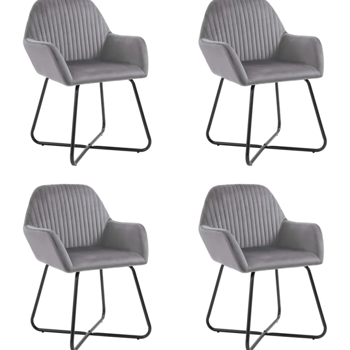 Pack de 4 sillas Vila respaldo alto tapizado terciopelo 84x61x61 cm