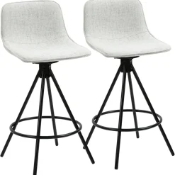 Pack de 2 taburetes altos Zenica Homcom giratorios gris claro 90x41,5x47,5 cm