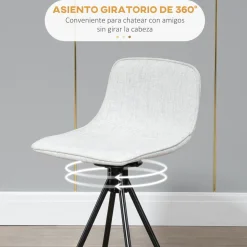 Pack de 2 taburetes altos Zenica Homcom giratorios gris claro 90x41,5x47,5 cm