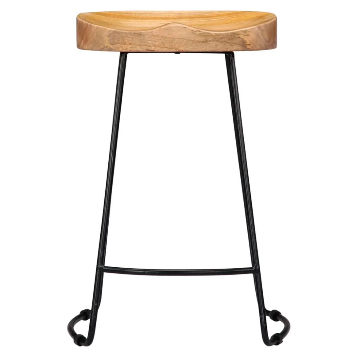 Pack de 2 taburetes de cocina Gavin madera natural/negro 62x45x40 cm