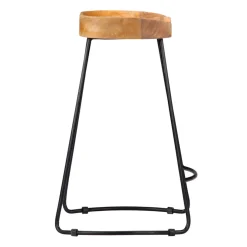 Pack de 2 taburetes de cocina Gavin madera natural/negro 62x45x40 cm