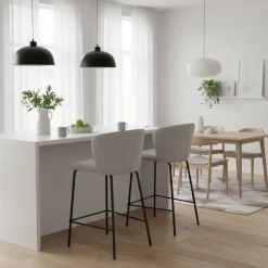 Pack de 2 taburetes Margot con respaldo curvo 103x53x50 cm