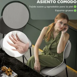 Pack de 2 taburetes Mery Homcom respaldo acolchado gris/negro