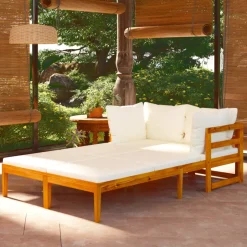 Pack de 2 tumbonas con cojines VidaXL madera de acacia