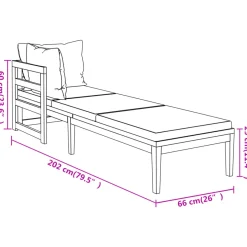Pack de 2 tumbonas con cojines VidaXL madera de acacia