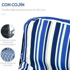 Pack de 2 tumbonas de jardín Outsunny acolchadas azul