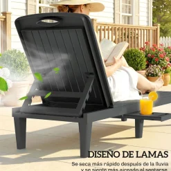 Pack de 2 tumbonas Mhia Outsunny respaldo reclinable gris 83x162x57 cm