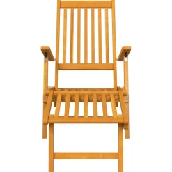 Pack de 2 tumbonas Paris con reposapiés madera acacia 72x168x55 cm