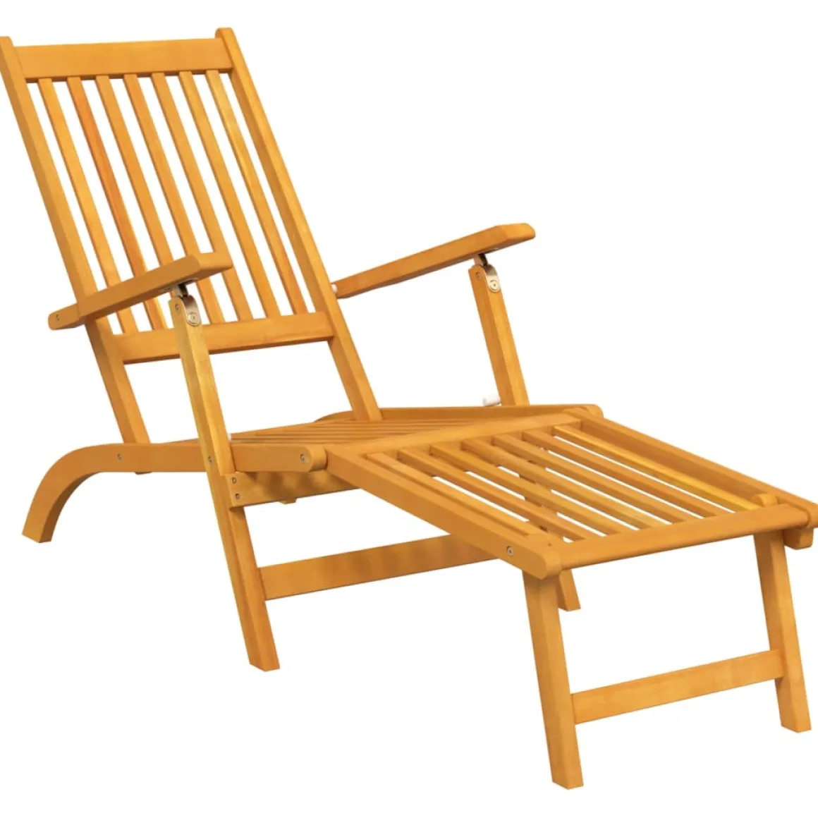 Pack de 2 tumbonas Paris con reposapiés madera acacia 72x168x55 cm