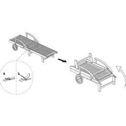 Pack de 2 tumbonas Reliax con mesita auxiliar madera de acacia