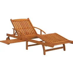 Pack de 2 tumbonas Reliax con mesita auxiliar madera de acacia