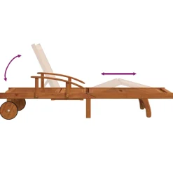 Pack de 2 tumbonas Reliax con mesita auxiliar madera de acacia