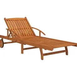 Pack de 2 tumbonas Reliax con mesita auxiliar madera de acacia