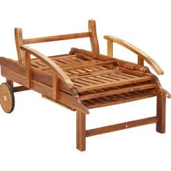 Pack de 2 tumbonas Reliax con mesita auxiliar madera de acacia