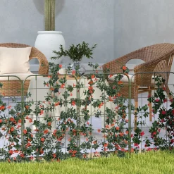 Pack de 4 vallas de jardín Molina Outsunny para enredaderas verde