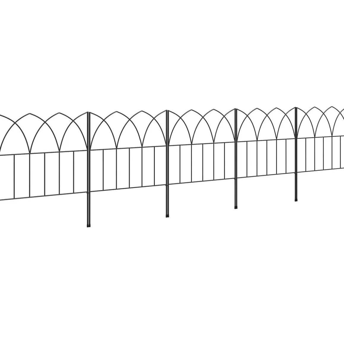 Pack de 5 vallas de jardín Margarita Outsunny personalizable negro 45,5x205 cm