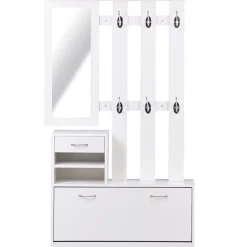 Pack mueble para recibidor multifuncional blanco