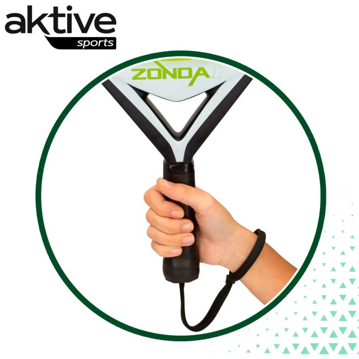 Pala de pádel Zonda 2.2 Aktive Sports fibra de vidrio forma lágrima verde