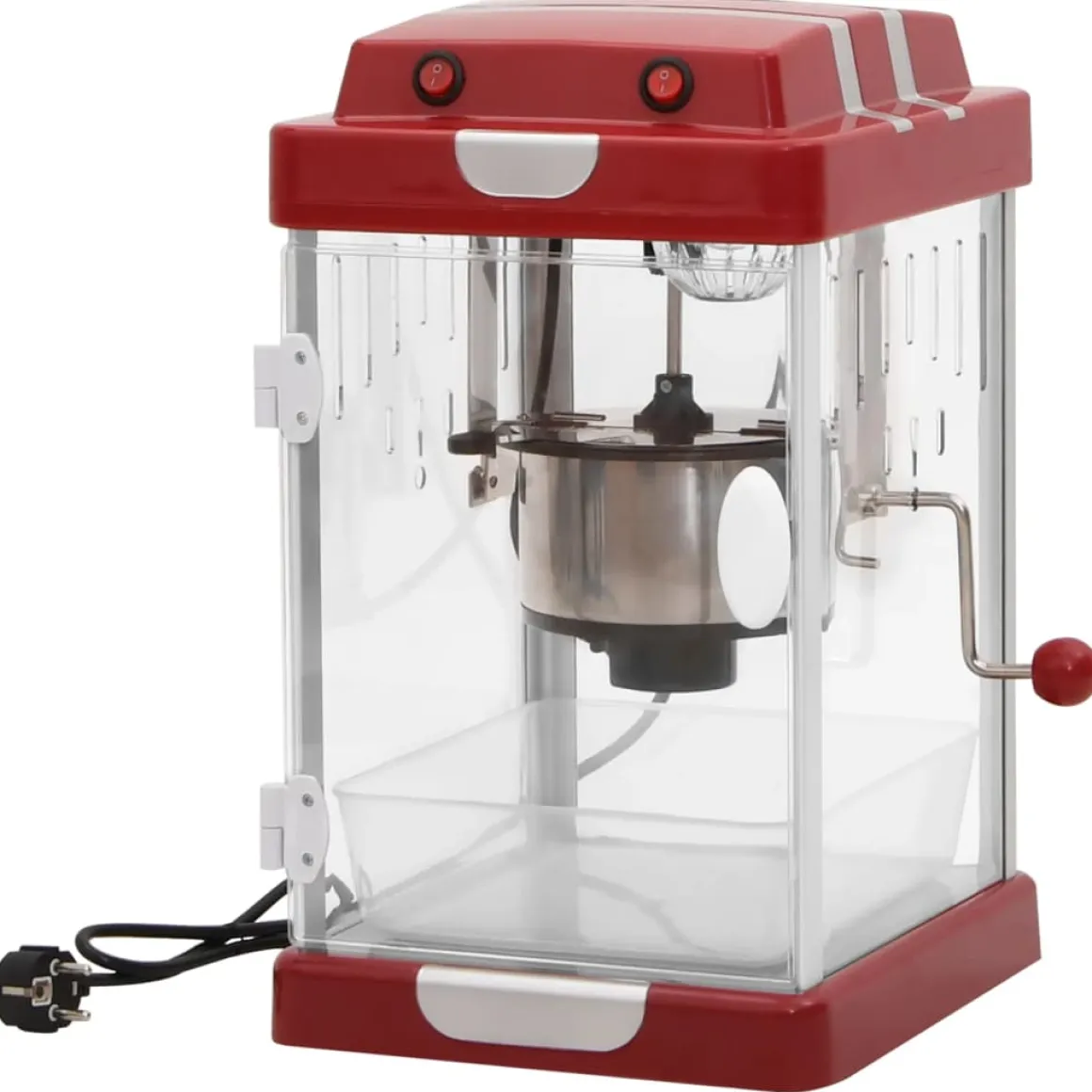 Palomitera eléctrica 10 tazas 70,8 gr acero inox rojo 44x32x28,5 cm
