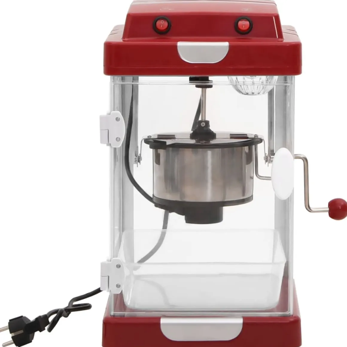 Palomitera eléctrica 10 tazas 70,8 gr acero inox rojo 44x32x28,5 cm