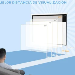 Pantalla de proyección Cinema Homcom 100'' altura ajustable blanco 158x236,8x8 cm